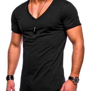 Men’s Black V-Neck Muscle Fit T-Shirt